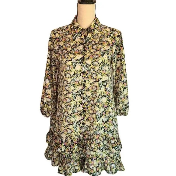 Code X Mode Multicolor Floral Print Button Down Dress - Picture 3 of 10
